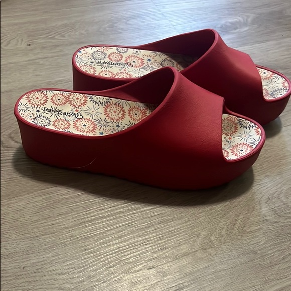 Red Women's Slide Sandals - Picture 2 of 3